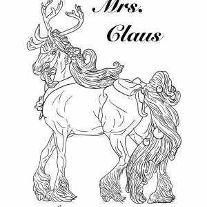 Mrs Claus Reindeer coloring page