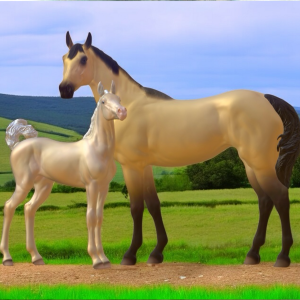 Mare and Foal STL File – Akhal Teke 3D Print Set
