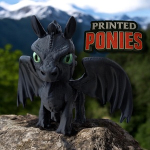 Night Fury Inspired Pony STL File – Epic Dragon Horse Hybrid for 3D Printing
